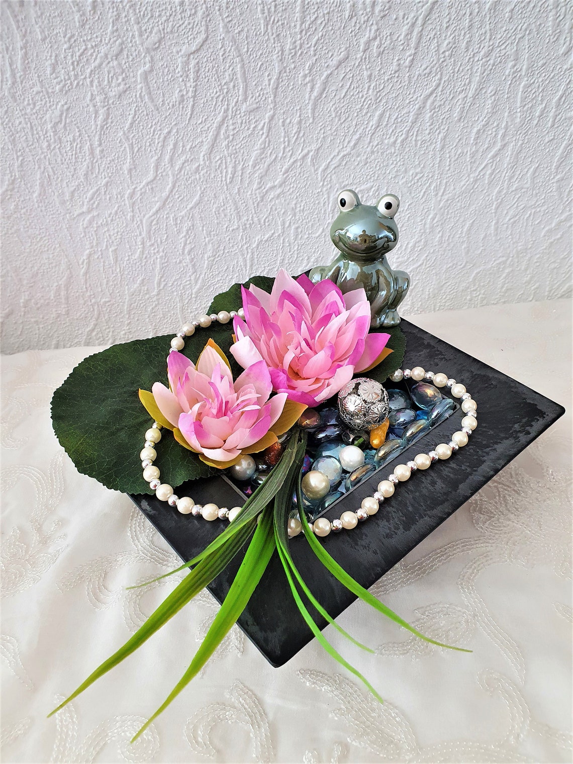 Seerosen Teich See Frosch Perlen Miniatur Gesteck Etsy