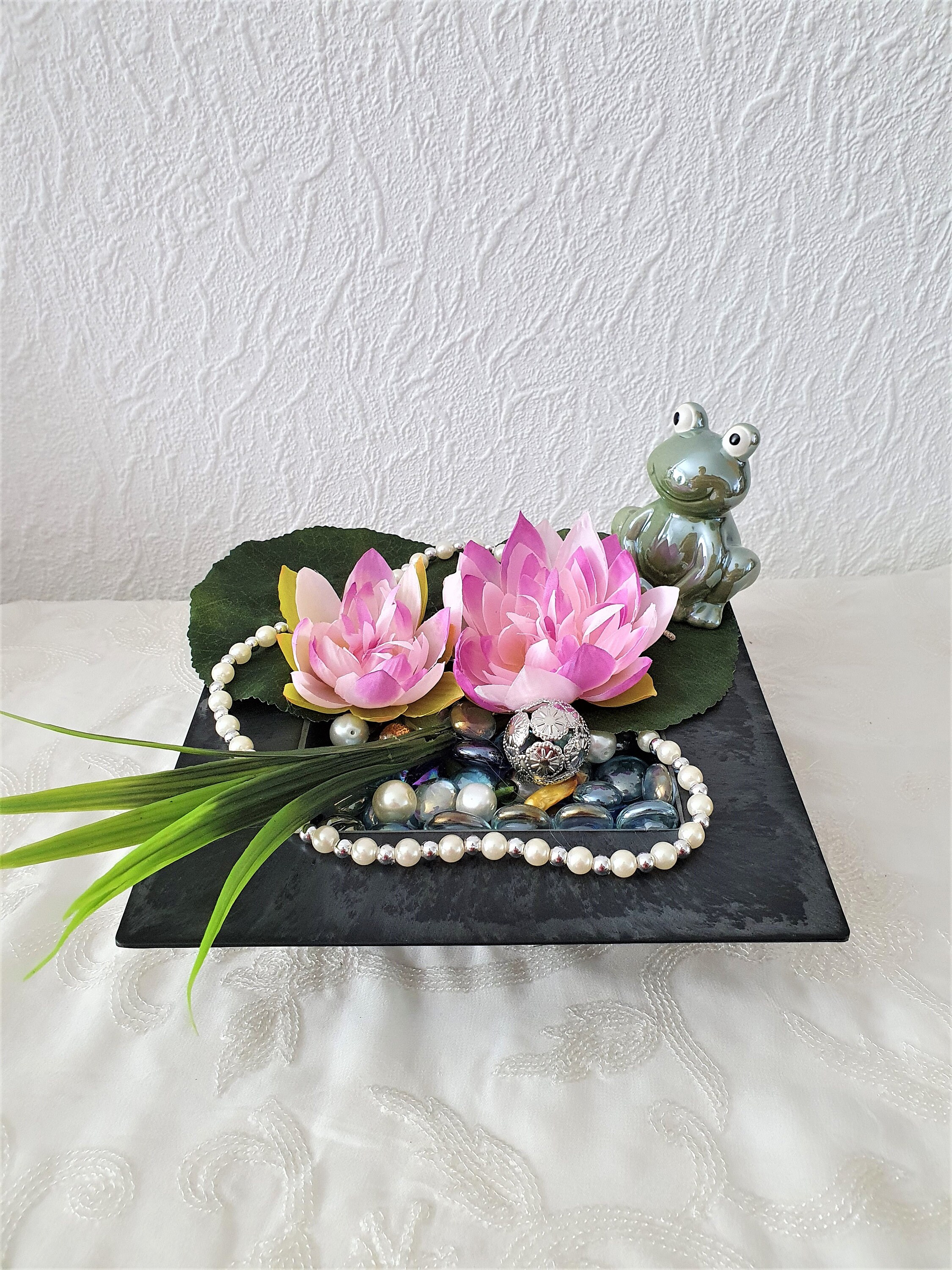 Seerosen Teich See Frosch Perlen Miniatur Gesteck Etsy