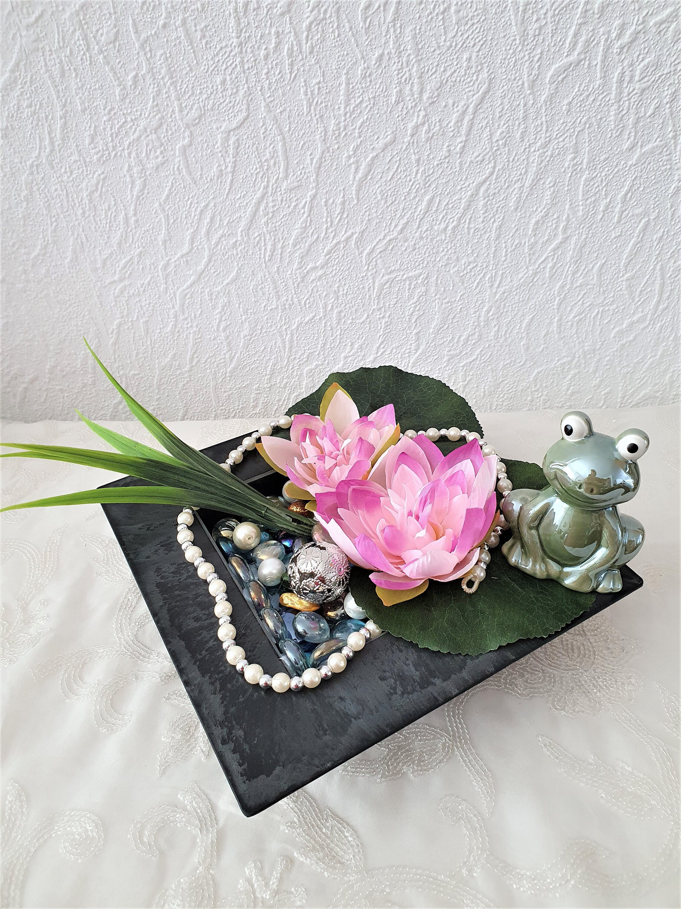 Seerosen Teich See Frosch Perlen Miniatur Gesteck Etsy