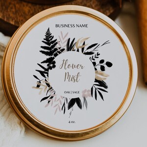 Editable Boho Candle Label Design, Floral Candle Round Label Template,Flower Candle Label Template, Printable Bohemian Candle Label Template