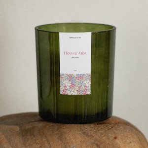 Vertikale florale Kerzenetikettenvorlage, anpassbare Boho-dünne Kerzenaufkleber, rustikale Etikettenvorlage, personalisiertes Boho-Kerzenbranding