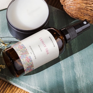 Boho Room Spray Label Template, Editable Product Label Template, 5x2.5 3x2 DIY Label for Body Products, Floral Label Template, Oil Label