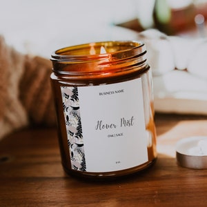 Bearbeitbare florale Kerzenetikettenvorlage, anpassbares Boho-Kerzenetikett, rustikale Etikettenvorlage, personalisierte Kerzenetiketten, Kerzenbranding