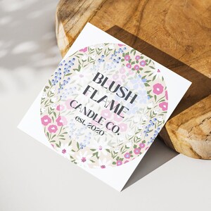 Boho Logo Design, Floral Logo Design, Premade Logo for Candle Business, Small Business Branding, Logo Set, Elegant Boutique Logo, Canva