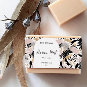 Boho Soap Label Template, Editable Soap Label Template, DIY Flower Soap Labels, Custom Floral Soap Label Template, Printable Bar Soap Label
