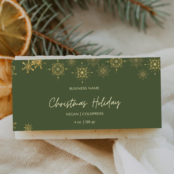 Christmas Soap Label Template, Editable Soap Label Template, DIY Soap Labels, Holiday Custom Soap Label Template, Printable Bar Soap Label