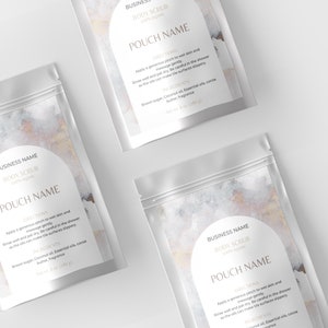 Luxury Pouch Label Template, Apothecary Pouch Label, Body Product Label, Pouch Packaging Design, Editable Bath Salt Label,Tea Pouch Label