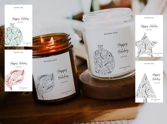 Holiday Candle Labels Template