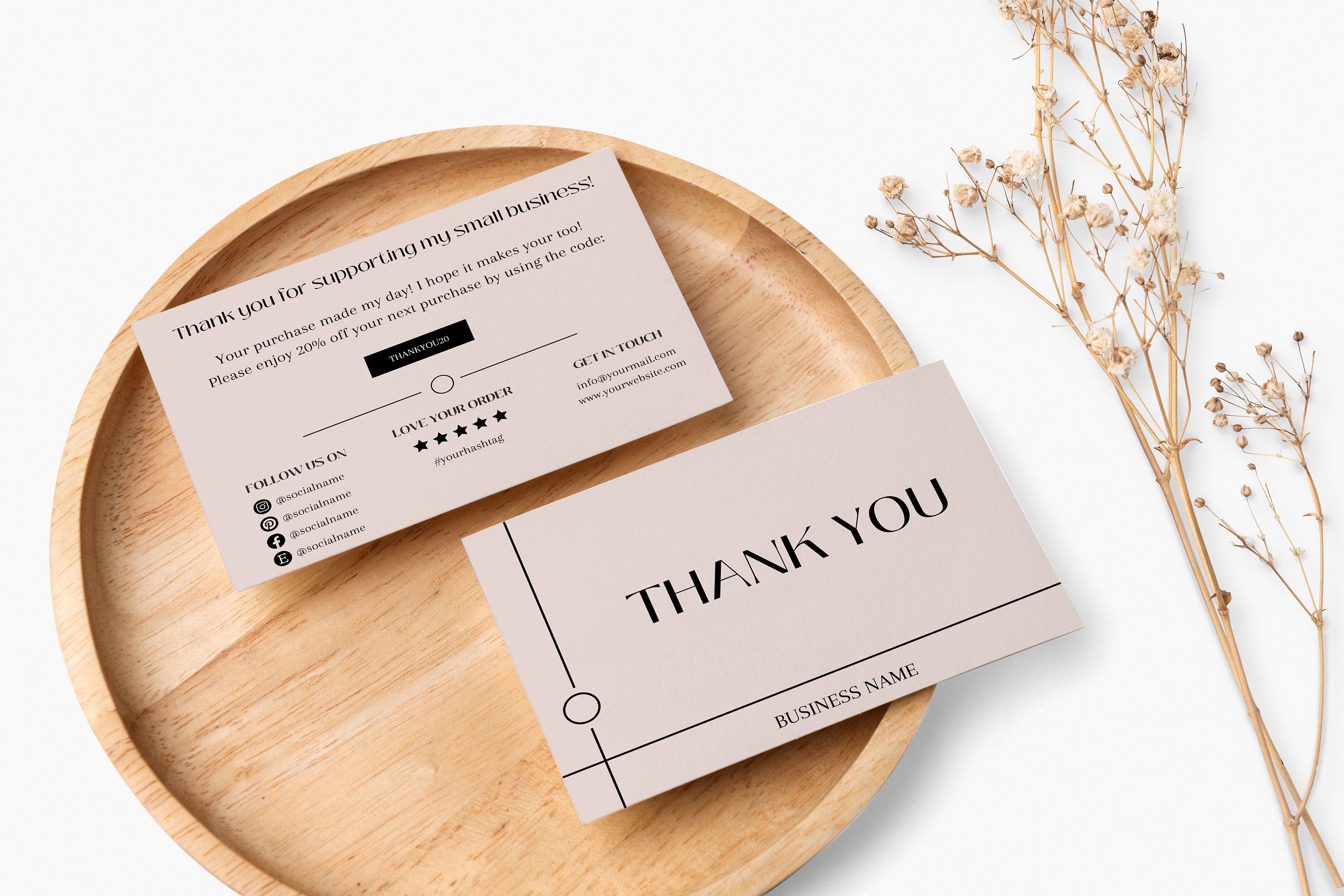 Editable Business Thank You Card Modern Thanks for Your - Etsy