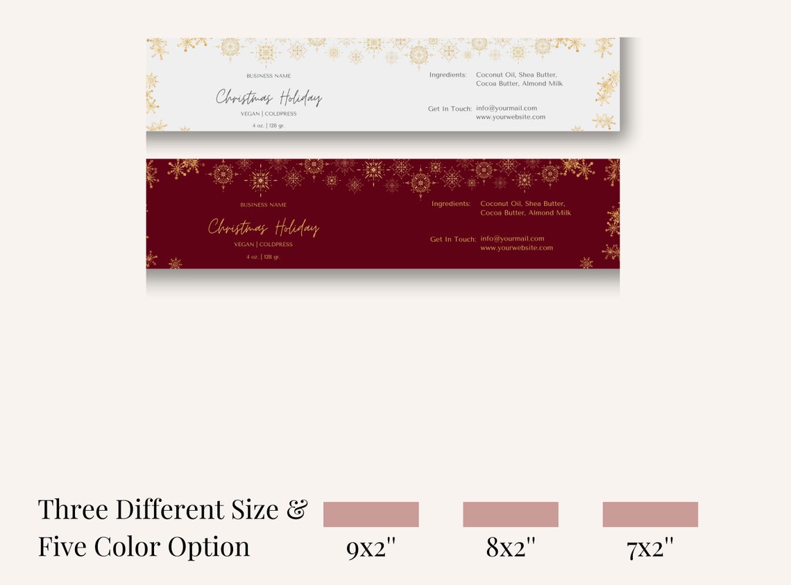 Christmas Soap Label Template Editable Soap Label Template - Etsy