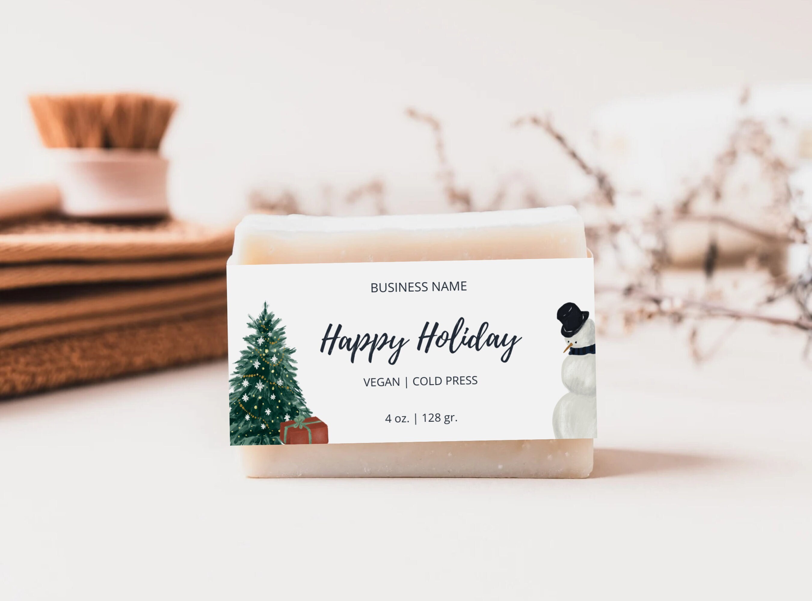 Christmas Soap Label Template, Editable Soap Label Template, DIY Soap Labels, Holiday Custom Soap Label Template, Printable Bar Soap Label