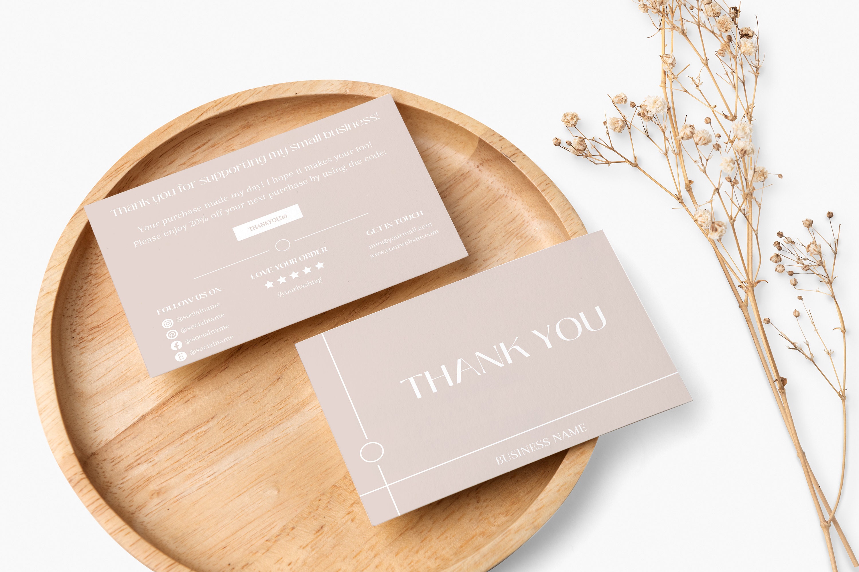 Editable Business Thank You Card Modern Thanks for Your - Etsy