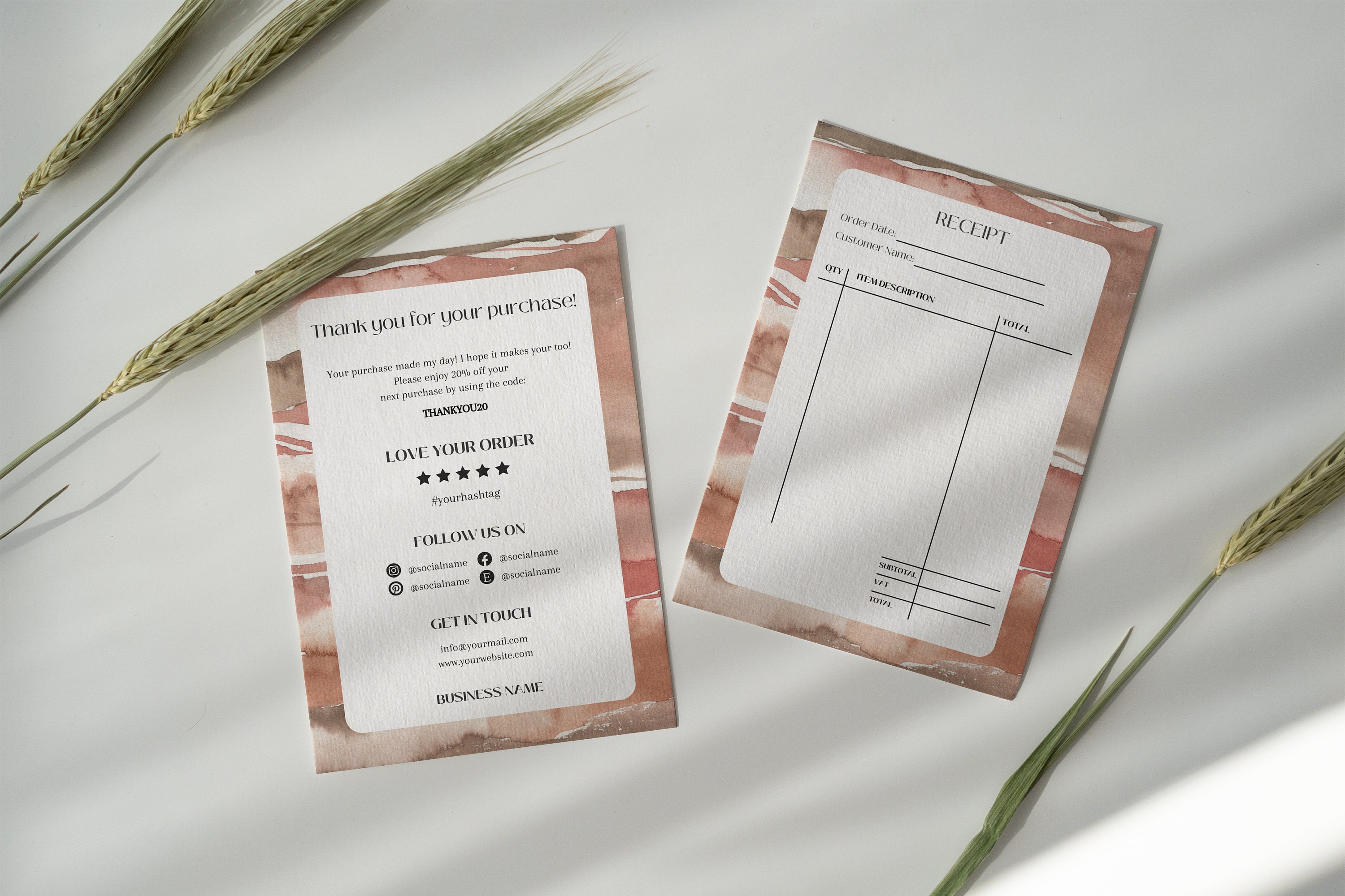 Editable Simple Receipt Template, Abstract Order Receipt Form Template ...
