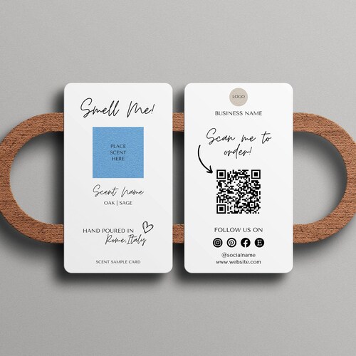 Candle Scent Sampler Card Template Wax Melt Tester Card Etsy