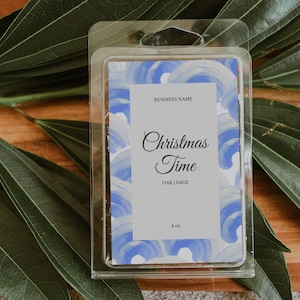 Christmas Editable Wax Melt Label Template, Modern Wax Label, Wax Melt Label Canva Template, Printable Christmas Wax Melt Label Design,C14