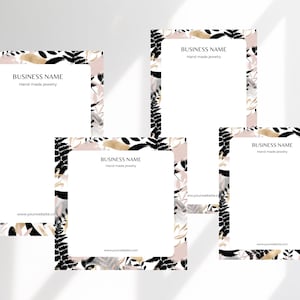Editable Earring Display Card Template, Floral Jewelry Hang Tag, Spring Earring Tags, Boho Earring Packaging Template, Necklace Card
