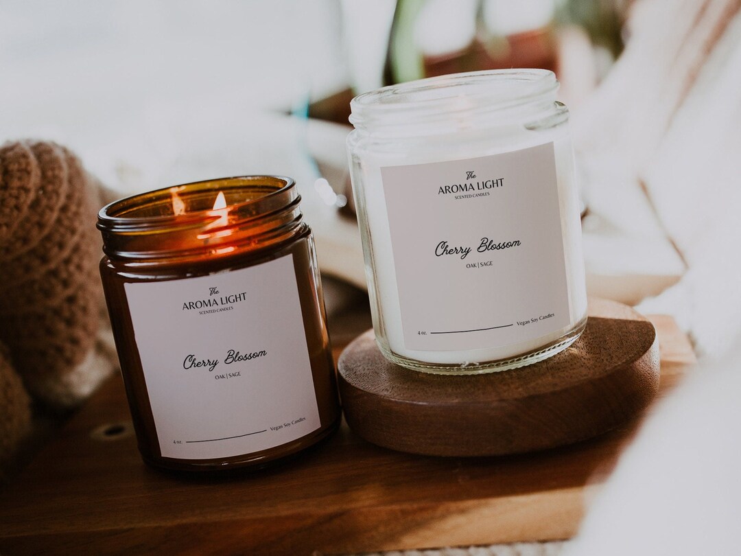 Editable Luxury Candle Label Template, Customizable Candle Jar Label