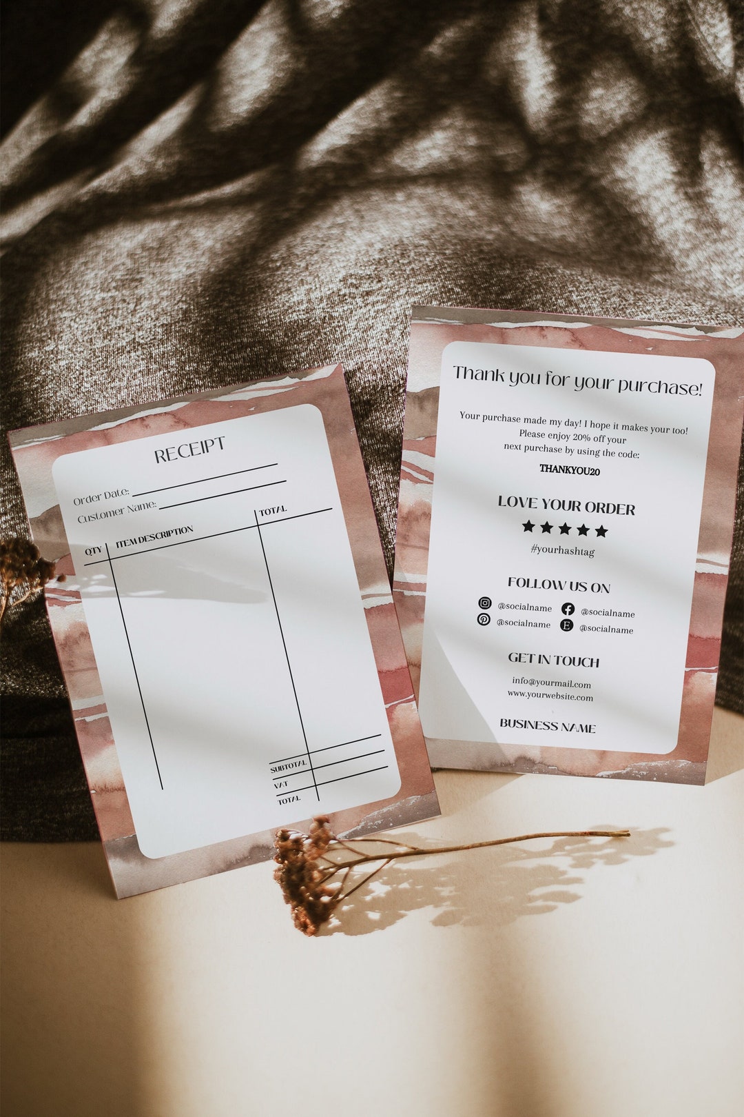 Editable Simple Receipt Template, Abstract Order Receipt Form Template ...