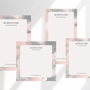Editable Earring Display Card Template, Luxury Jewelry Display Card, Modern Earring Tags, Abstract Earring Packaging Template, Necklace Card