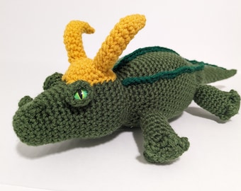 Alligator met kroon Amigurumi haakpatroon