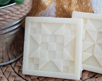 Lemongrass - Quilt Block Hand Soap | Citrus Scent -  Lemongrass Essential Oil  | Perfect Gift for a Quilter!