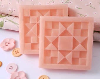 Wild Peach - Quilt Block Soap | Fruity Scent -  Peaches, Apricots, & Nectarines | Goat Milk Soap | Perfect Gift for Quilters