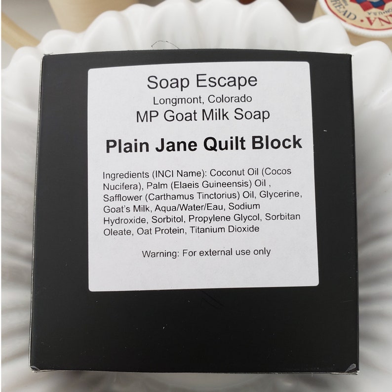 Fragrance Free Plain Jane Quilt Block Soap Goat Milk Soap Perfect Gift for Quilters imagen 4
