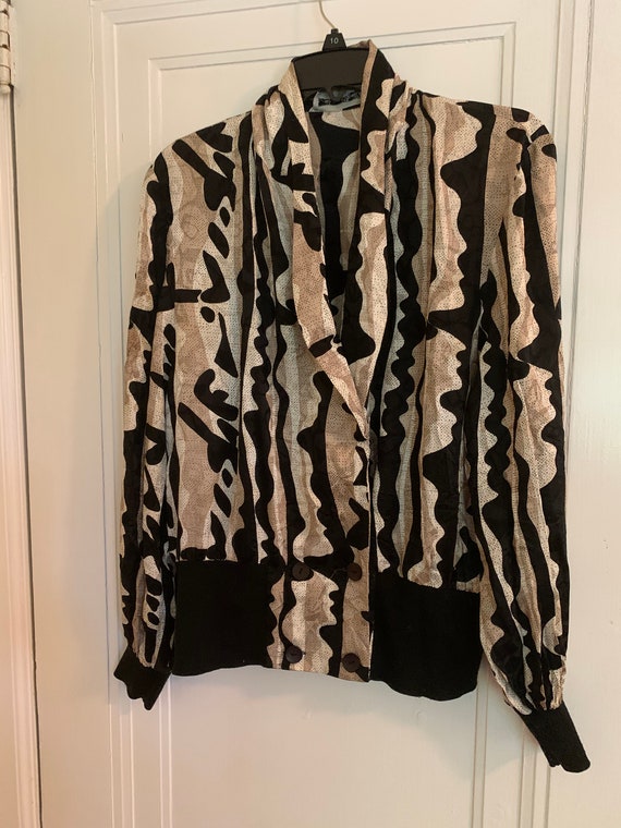 Adrienne Pappel abstract print blouse. - image 1