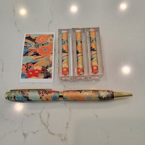 Coppia di penne vuote in tubetto di arte giapponese Chiyogami per kit di penne Slimline Twist e altri. JCTI-3 Slimline Twist