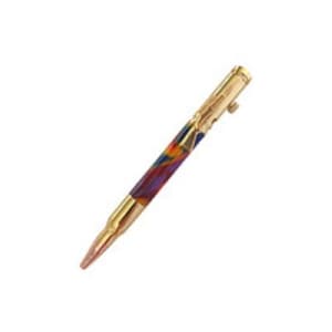 24K Gold Finish, Lock N Load Bullet Pen Woodturning Kit for making a personalized pen.