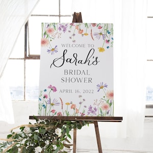 Wildflower Bridal Shower Welcome Sign, Foam Floral Welcome Sign