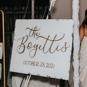 Signo de boda acrílico personalizado, Signo acrílico de apellido, Signo de acrílico de boda Apellido, Signo de apellido 3D, Decoración de boda