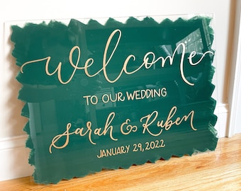 Custom Acrylic Wedding Sign, Clear Wedding Sign, Wedding Welcome Sign