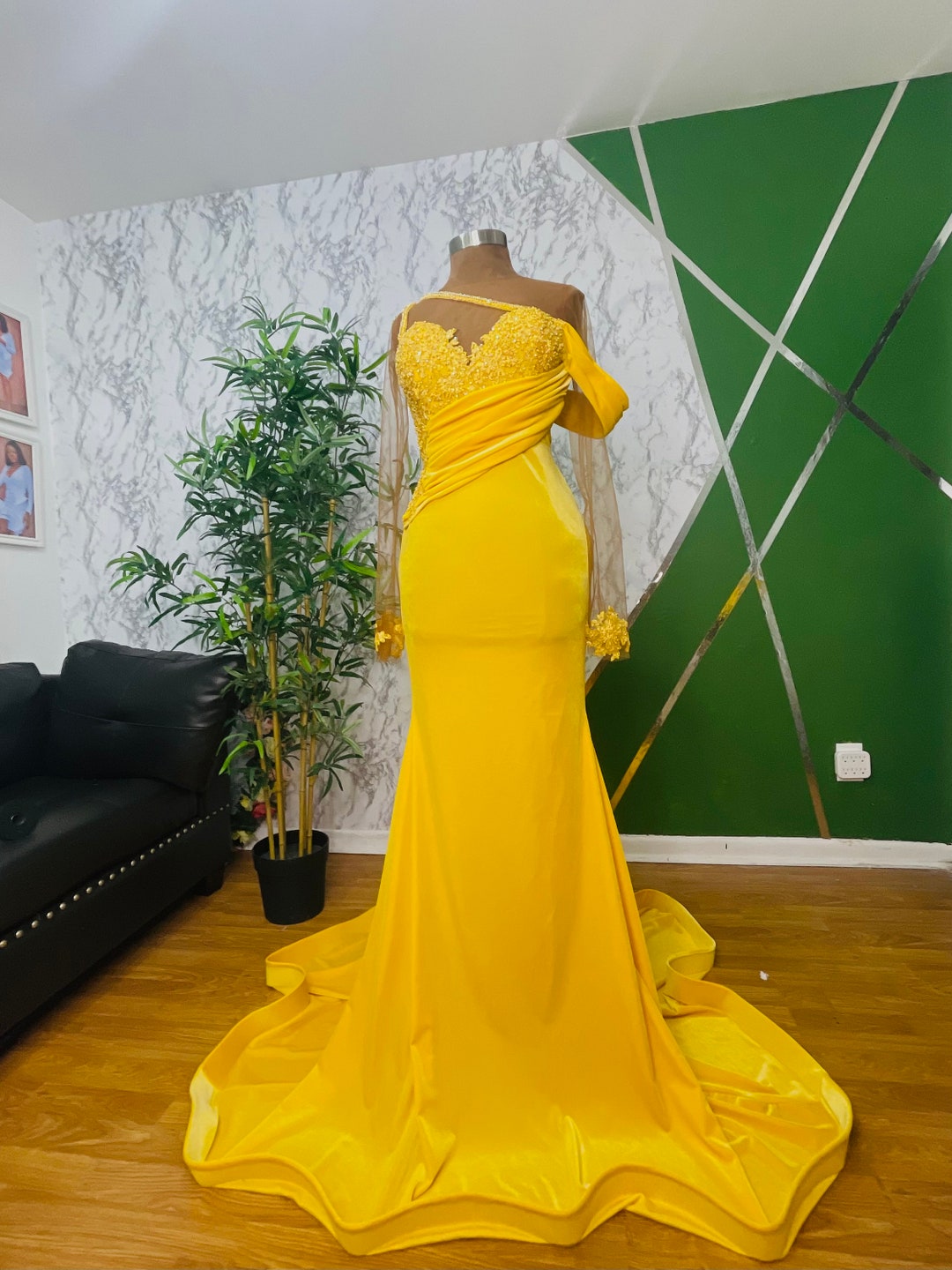 Net Pleat Beading Custom Made Lace-up Back Prom Party Gown