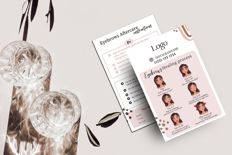 Editable Microblading Aftercare Cards 4x6 - Etsy