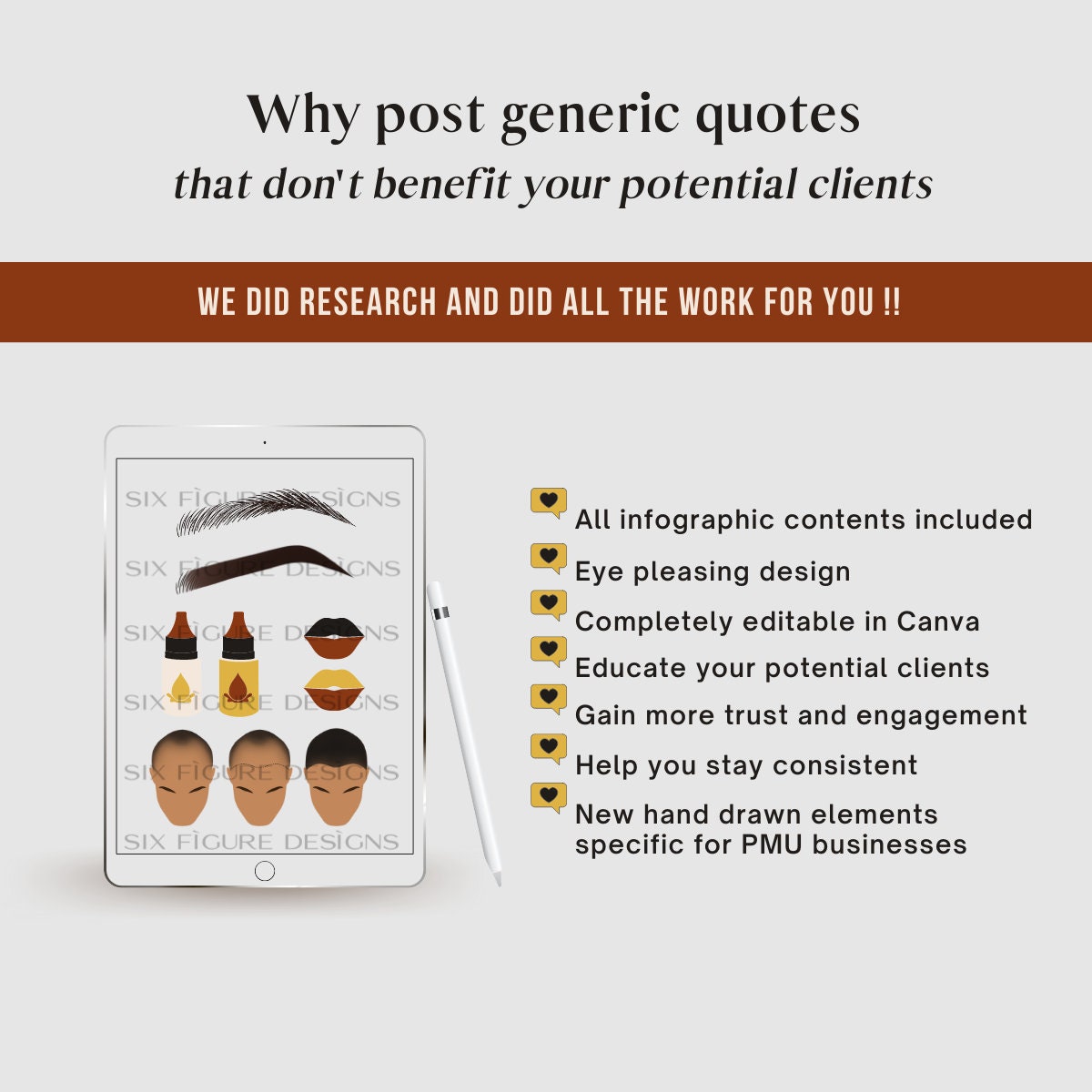 60 PMU Microblading Instagram Post Templates Infographic - Etsy