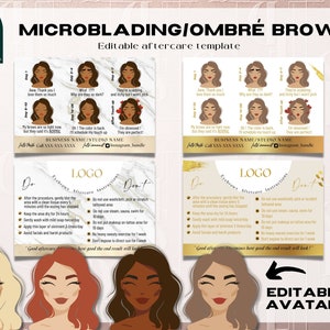 Microblading | Ombré brow | Microshading | Nano brows Aftercare , Editable avatars, Hand drawn SVG avatar, Champaigne Gold, Yellow gold