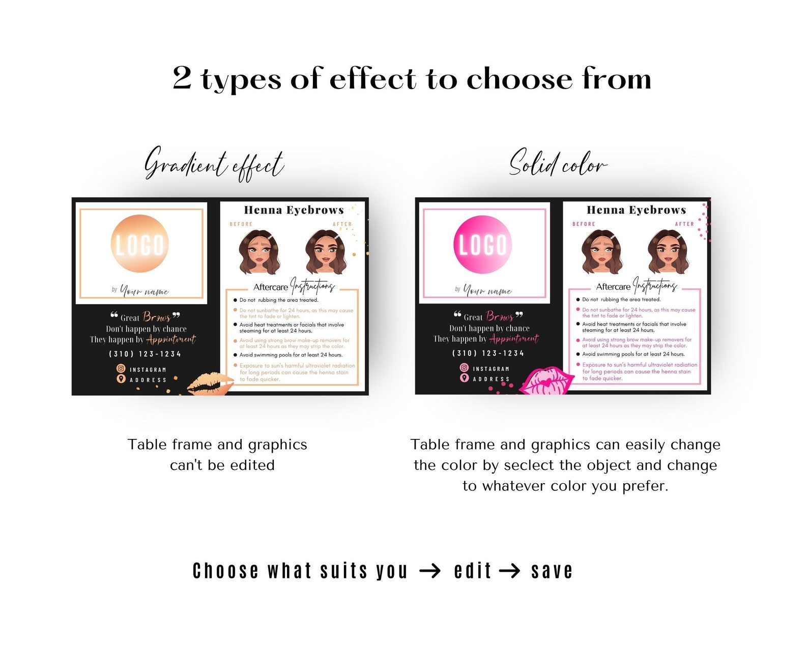 Eyebrows Henna Aftercare Card 6x4 Henna Instructions Card Etsy