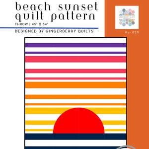 Beach Sunset Quilt Pattern, Easy Quilt pattern, PDF download