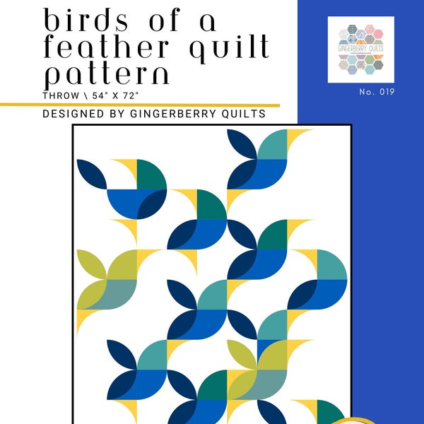 Birds of a Feather Quilt Pattern, Easy Quilt pattern, Booklet