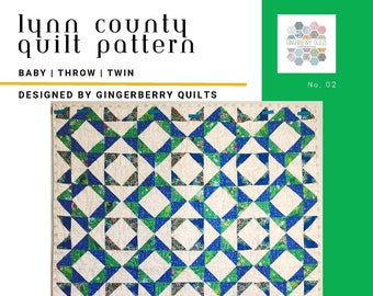 Lynn County Quilt Pattern, Easy Quilt Pattern, PDF download