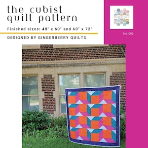 Cubist Quilt Pattern, Easy Quilt Pattern, PDF download