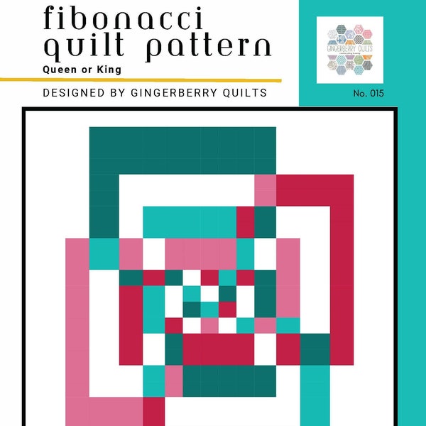 Fibonacci Quilt Pattern, Easy Quilt Pattern, PDF download