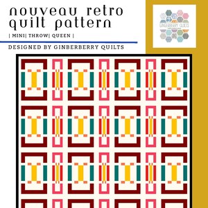 Nouveau Retro Quilt Pattern, Easy Quilt Pattern, Booklet