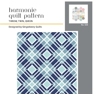 Harmonie Quilt Pattern, Easy Quilt Pattern, PDF download