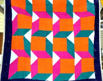 Cubist Quilt, Mid Century Modern