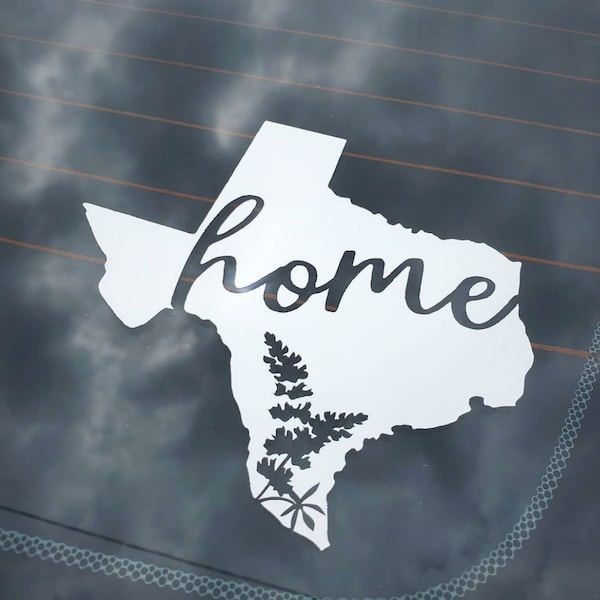 Texas Car Decal | Texas is Home Car Sticker | Texas Bluebonnet Window Decal