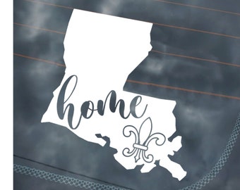 Louisiana Car Decal | Louisiana is Home Car Sticker | Louisiana Window Decal | Fleur-de-lis Louisiana Decal