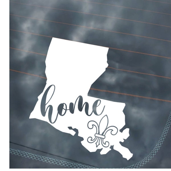 Louisiana Car Decal | Louisiana is Home Car Sticker | Louisiana Window Decal | Fleur-de-lis Louisiana Decal