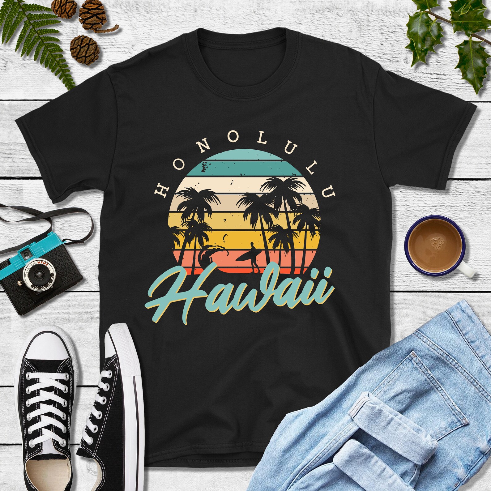 Honolulu TShirt USA Gift Hawaii Tee Honolulu Shirt Aloha Etsy Polska